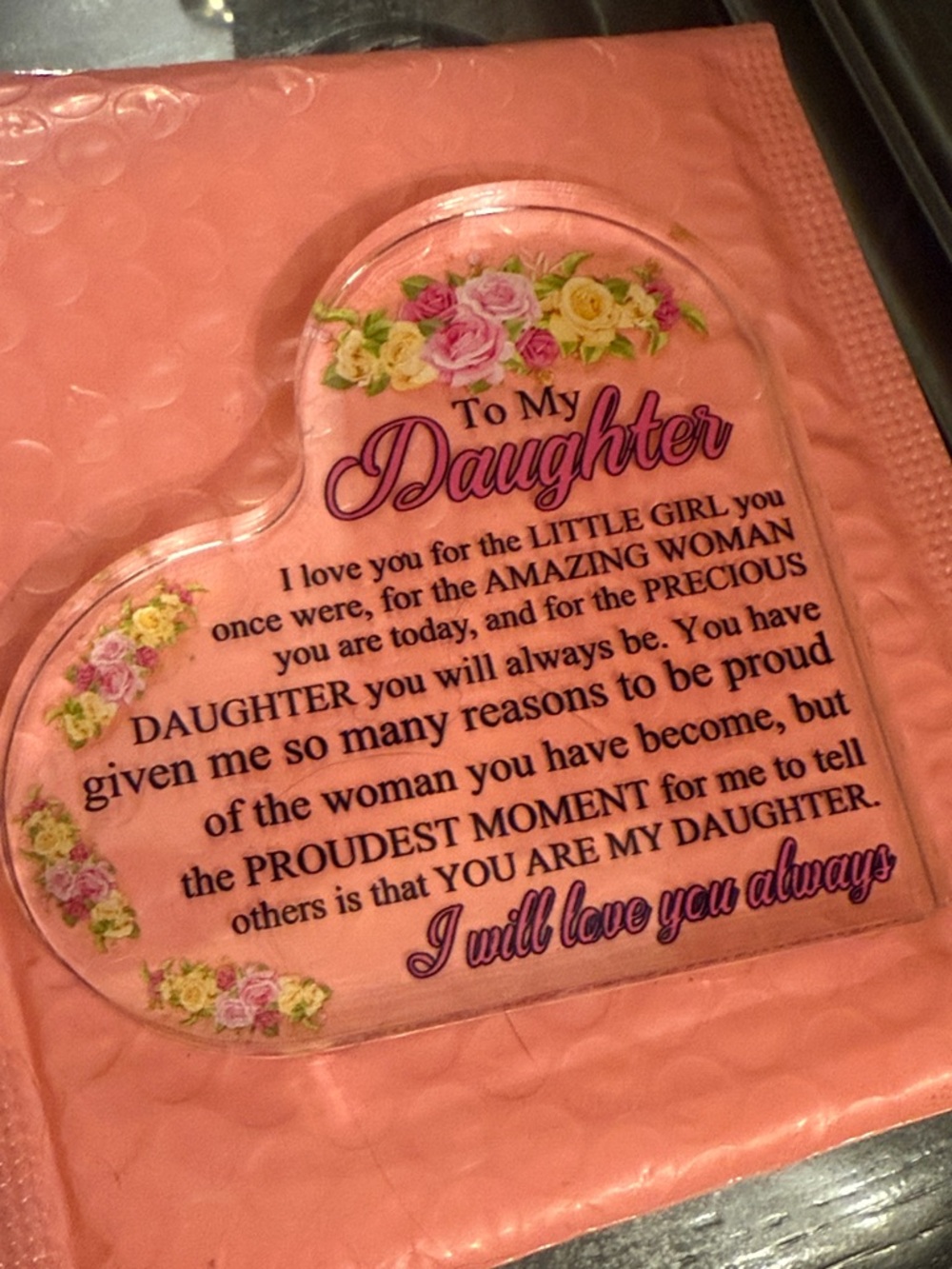 To My Daughter Gift from Mom Acrylic Keepsake